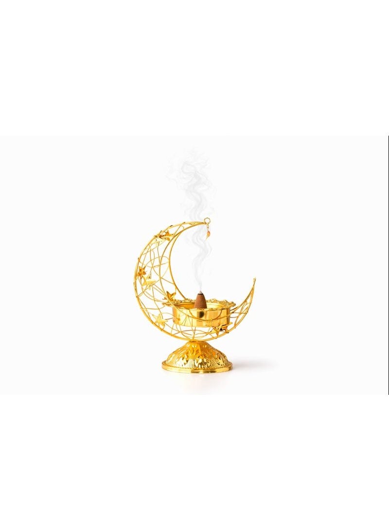 Home Care مبخرة هلال ذهبي بتصميم نجمة - ديكور منزلي إسلامي أنيق - Image 1